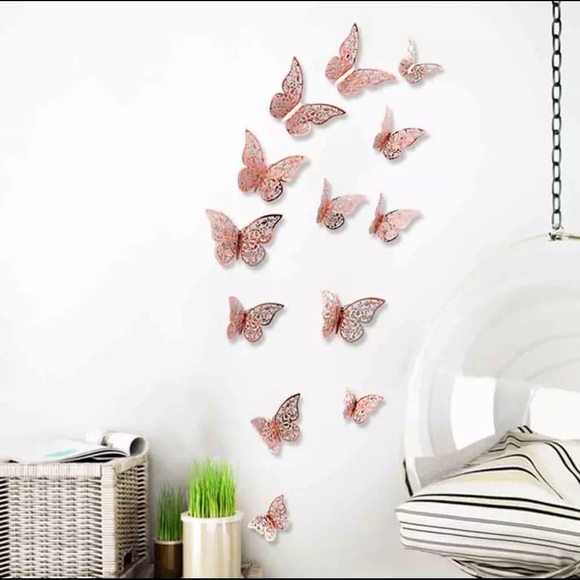 Rose Gold Butterfly Wall Decor - Picture 4 of 4